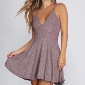 Sparkly dress- lace back purple mini (speak now tv) eras tour fit
